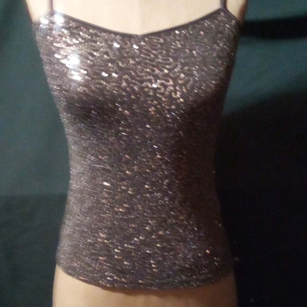 Sexy vintage Express XS, sequin tank.  Gray/silver.  Never Worn